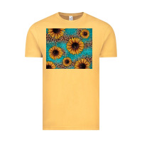 Vintage Mustard sunflower turquoise glitter Vintage Tee - JahusDesignShop