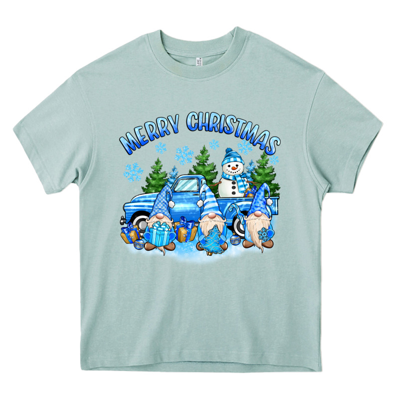 Merry Christmas Snowman Gnomes Truck Heavy Core Tee by MaliasSmallBusiness | Teevron