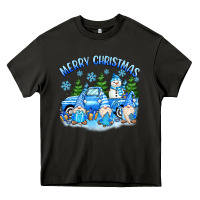 Asphalt merry christmas snowman gnomes truck Heavy Core Tee - MaliasSmallBusiness