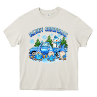 Cream merry christmas snowman gnomes truck Heavy Core Tee - MaliasSmallBusiness