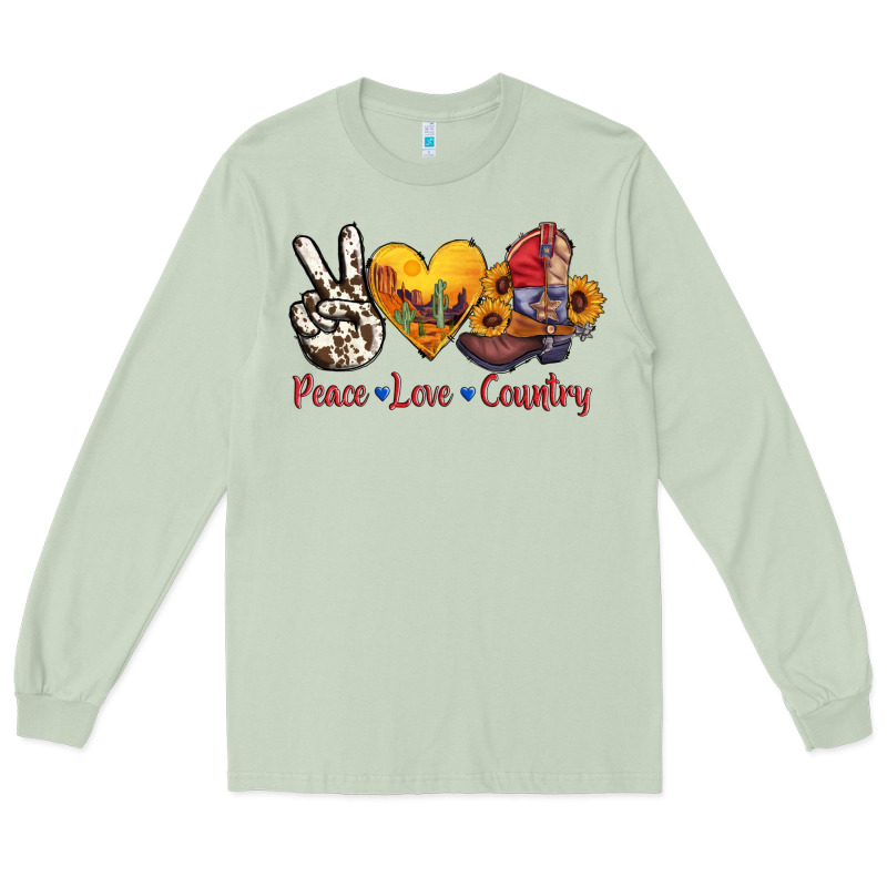Peace Love Country American Texas Flag Boots Long Sleeve Tee by AdoDesignShop | Teevron
