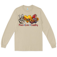 Mushroom peace love country american texas flag boots Long Sleeve Tee - AdoDesignShop