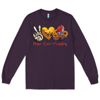Plum peace love country american texas flag boots Long Sleeve Tee - AdoDesignShop