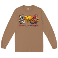 Toasted Coconut peace love country american texas flag boots Long Sleeve Tee - AdoDesignShop