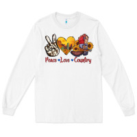 White peace love country american texas flag boots Long Sleeve Tee - AdoDesignShop
