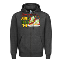 Charcoal Heather stepping into juneteenth Zipper Hoodie - MaliasSmallBusiness