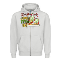 Dove Grey stepping into juneteenth Zipper Hoodie - MaliasSmallBusiness