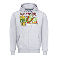 Heather Grey stepping into juneteenth Zipper Hoodie - MaliasSmallBusiness