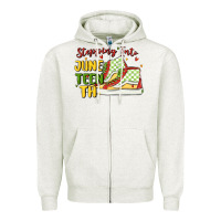 Oatmeal Heather stepping into juneteenth Zipper Hoodie - MaliasSmallBusiness