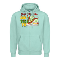 Seafoam stepping into juneteenth Zipper Hoodie - MaliasSmallBusiness