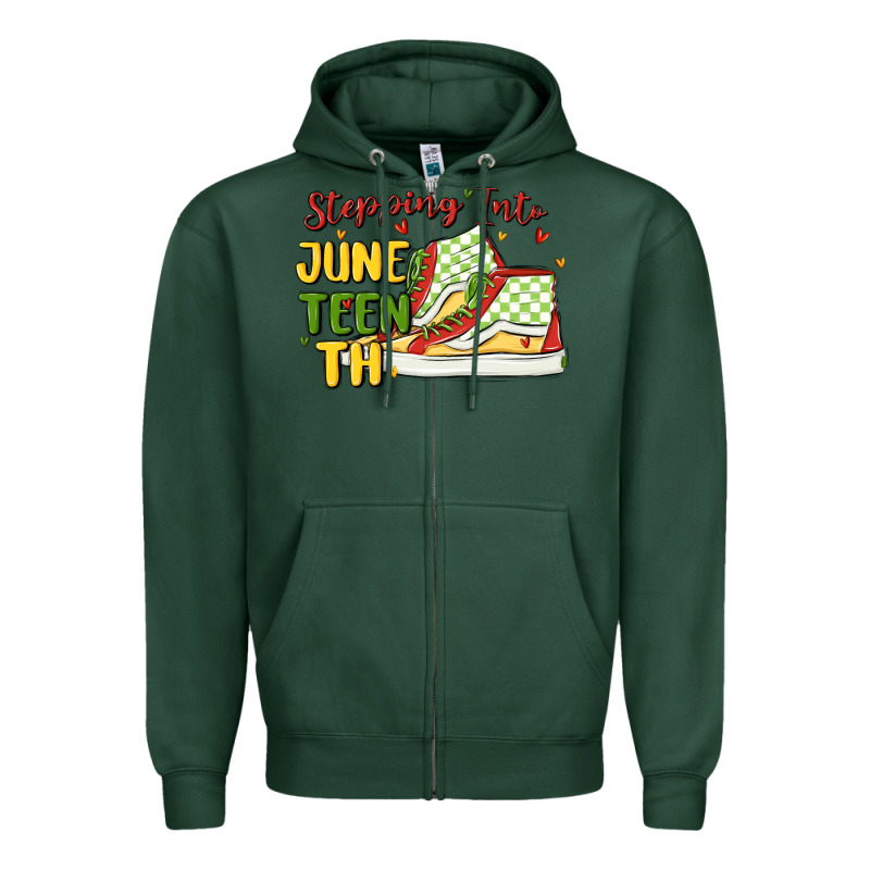 Stepping Into Juneteenth Zipper Hoodie by MaliasSmallBusiness | Teevron