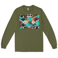 Army Green western cowhide turquoise and wood background Long Sleeve Tee - Artiststas