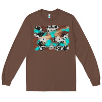 Chestnut western cowhide turquoise and wood background Long Sleeve Tee - Artiststas