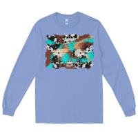 Colony Blue western cowhide turquoise and wood background Long Sleeve Tee - Artiststas