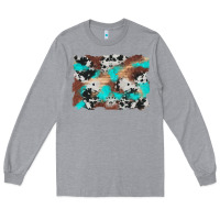 Heather Grey western cowhide turquoise and wood background Long Sleeve Tee - Artiststas