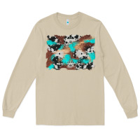 Mushroom western cowhide turquoise and wood background Long Sleeve Tee - Artiststas