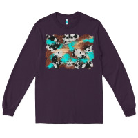 Plum western cowhide turquoise and wood background Long Sleeve Tee - Artiststas