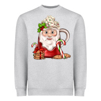 Heather Grey santa coffee Heavyweight Sweatshirt - JahusDesignShop