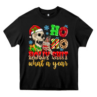 Black ho ho holy shit what a year Heavy Core Tee - MaliasSmallBusiness