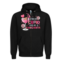 Black even cupid needs a margarita Zipper Hoodie - MaliasSmallBusiness