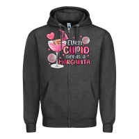 Charcoal Heather even cupid needs a margarita Zipper Hoodie - MaliasSmallBusiness