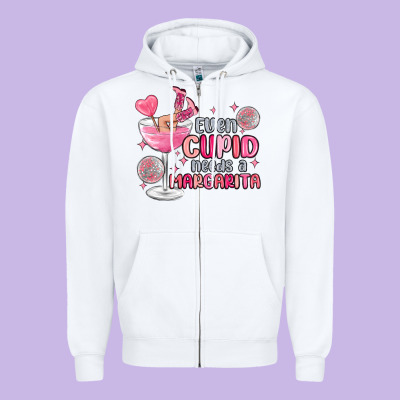 Even Cupid Needs A Margarita Zipper Hoodie Designed By Maliassmallbusiness
