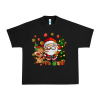 Black santa and reindeer Urban Heavy Tee - AdoDesignShop