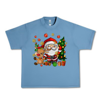 Pebble Blue santa and reindeer Urban Heavy Tee - AdoDesignShop