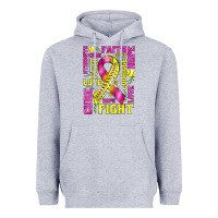 Heather Grey breast cancer softball ribbon love cure fight bbs Heavyweight Hoodie - BundleAndBundleShop