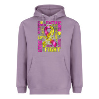 Lavender breast cancer softball ribbon love cure fight bbs Heavyweight Hoodie - BundleAndBundleShop