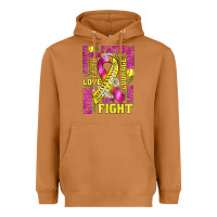 Meerkat breast cancer softball ribbon love cure fight bbs Heavyweight Hoodie - BundleAndBundleShop