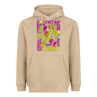 Mushroom breast cancer softball ribbon love cure fight bbs Heavyweight Hoodie - BundleAndBundleShop