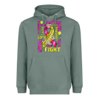 Breast Cancer Softball Ribbon Love Cure Fight Bbs Heavyweight Hoodie | Teevron