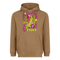 Toasted Coconut breast cancer softball ribbon love cure fight bbs Heavyweight Hoodie - BundleAndBundleShop