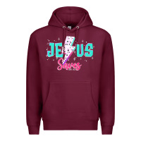 Burgundy jesus saves Premium Hoodie - JahusDesignShop