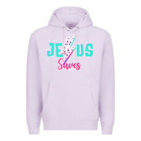 Lilac jesus saves Premium Hoodie - JahusDesignShop