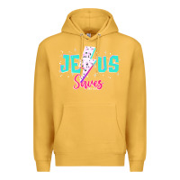 Mustard jesus saves Premium Hoodie - JahusDesignShop