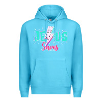 Ocean Blue jesus saves Premium Hoodie - JahusDesignShop