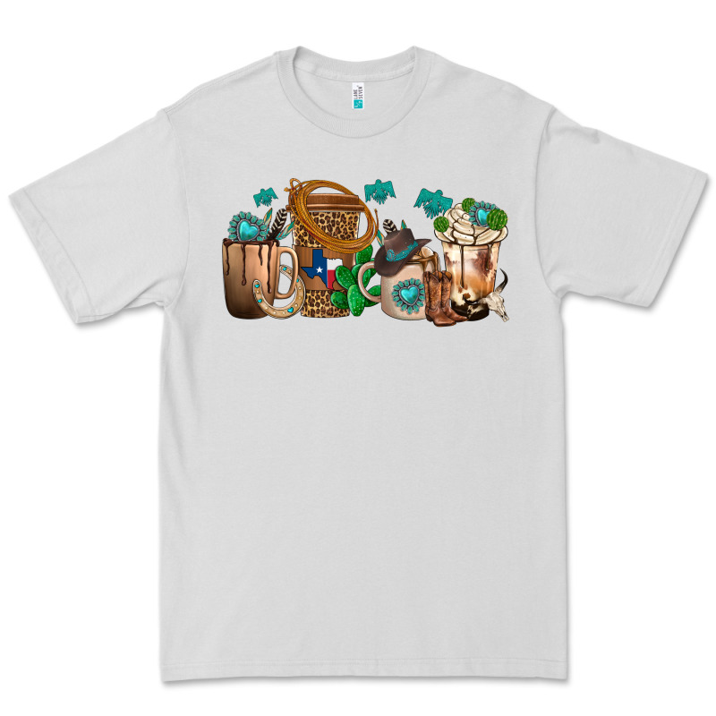 Western Coffee Cups Premium Tee by texasbilliewilder | Teevron