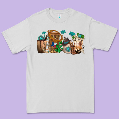 Western Coffee Cups Premium Tee Designed By Texasbilliewilder