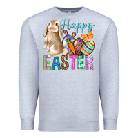Heather Grey Happy Easter Bunny Premium Sweatshirt - BundleAndBundleShop