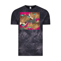 Cloud Black pink glitter leopard sunflower gemstone Vintage Tee - JahusDesignShop