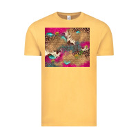 Vintage Mustard pink glitter leopard sunflower gemstone Vintage Tee - JahusDesignShop