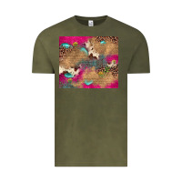 Vintage Olive pink glitter leopard sunflower gemstone Vintage Tee - JahusDesignShop