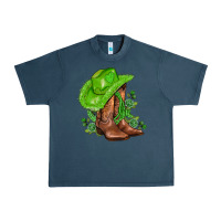 Midnight Navy green  cowgirl and roses Urban Heavy Tee - AdoDesignShop