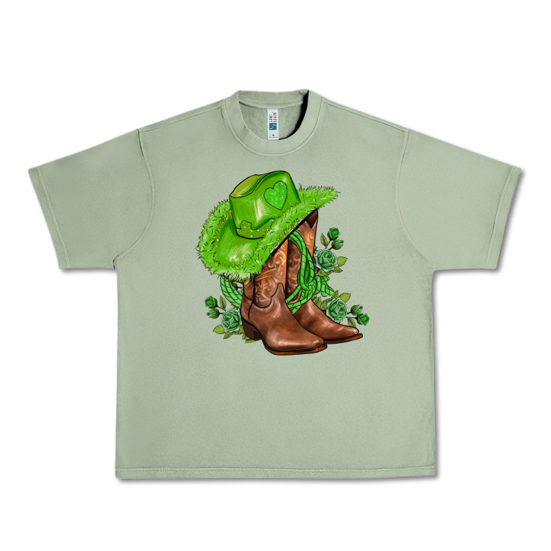 Green  Cowgirl And Roses Urban Heavy Tee by AdoDesignShop | Teevron