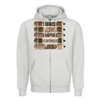 Dove Grey teach love inspire Zipper Hoodie - MaliasSmallBusiness