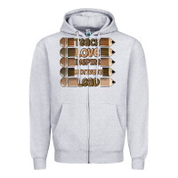 Heather Grey teach love inspire Zipper Hoodie - MaliasSmallBusiness