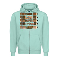 Seafoam teach love inspire Zipper Hoodie - MaliasSmallBusiness