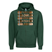 Sports Green teach love inspire Zipper Hoodie - MaliasSmallBusiness
